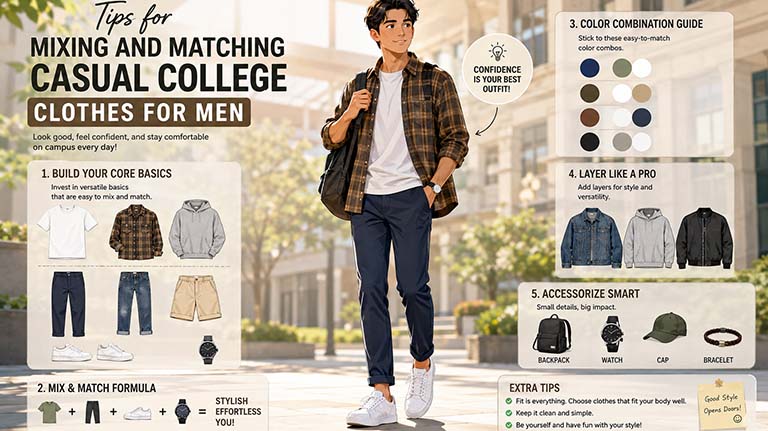 Tips Mix and Match Baju Kasual Kuliah untuk Pria